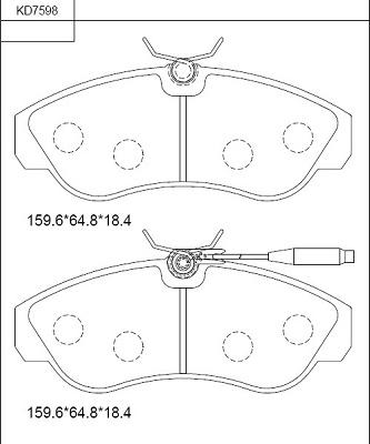 Asimco KD7598 - Kit pastiglie freno, Freno a disco autozon.pro