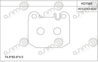 Asimco KD7593 - Kit pastiglie freno, Freno a disco autozon.pro