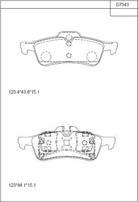 Asimco KD7543 - Kit pastiglie freno, Freno a disco autozon.pro