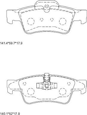 Asimco KD7554 - Kit pastiglie freno, Freno a disco autozon.pro