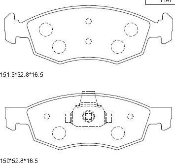 Asimco KD7556 - Kit pastiglie freno, Freno a disco autozon.pro