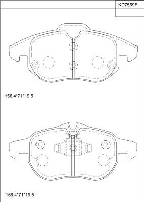 Asimco KD7569F - Kit pastiglie freno, Freno a disco autozon.pro