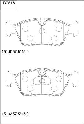 Asimco KD7516 - Kit pastiglie freno, Freno a disco autozon.pro