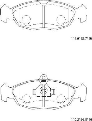 Asimco KD7517 - Kit pastiglie freno, Freno a disco autozon.pro