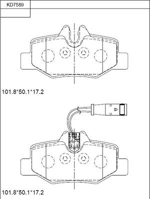 Asimco KD7589 - Kit pastiglie freno, Freno a disco autozon.pro