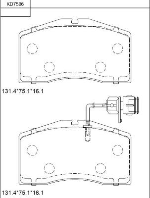 Asimco KD7586 - Kit pastiglie freno, Freno a disco autozon.pro