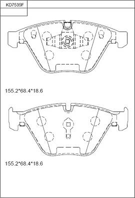 Asimco KD7535F - Kit pastiglie freno, Freno a disco autozon.pro