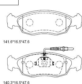 Asimco KD7578 - Kit pastiglie freno, Freno a disco autozon.pro