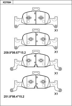 Asimco KD7694 - Kit pastiglie freno, Freno a disco autozon.pro