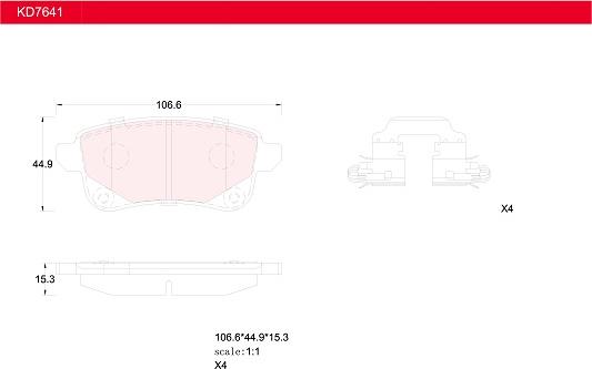 Asimco KD7641 - Kit pastiglie freno, Freno a disco autozon.pro