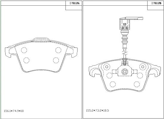 Asimco KD7011F - Kit pastiglie freno, Freno a disco autozon.pro