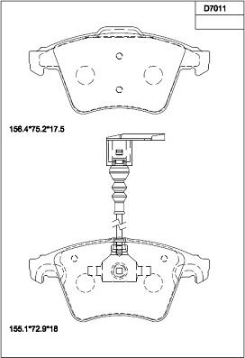 Asimco KD7011 - Kit pastiglie freno, Freno a disco autozon.pro