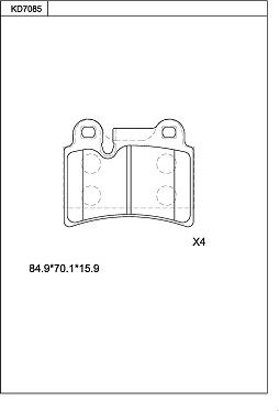 Asimco KD7085 - Kit pastiglie freno, Freno a disco autozon.pro