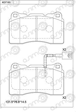 Asimco KD7193 - Kit pastiglie freno, Freno a disco autozon.pro