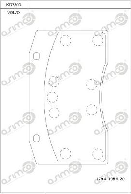 Asimco KD7803 - Kit pastiglie freno, Freno a disco autozon.pro