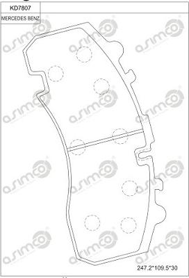 Asimco KD7807 - Kit pastiglie freno, Freno a disco autozon.pro