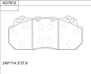 Asimco KD7812 - Kit pastiglie freno, Freno a disco autozon.pro