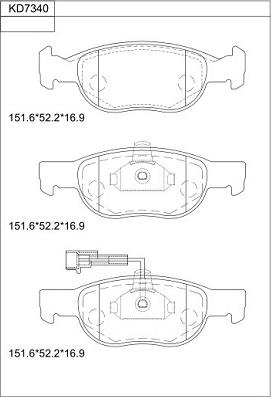 Asimco KD7340 - Kit pastiglie freno, Freno a disco autozon.pro