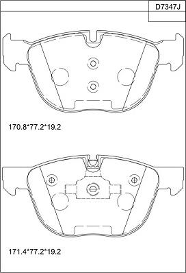 Asimco KD7347 - Kit pastiglie freno, Freno a disco autozon.pro