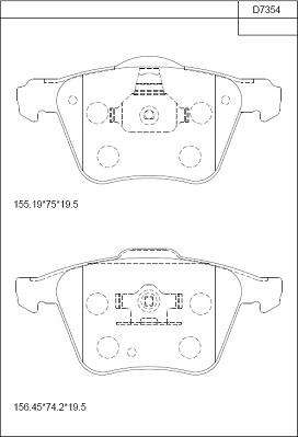 Asimco KD7354 - Kit pastiglie freno, Freno a disco autozon.pro