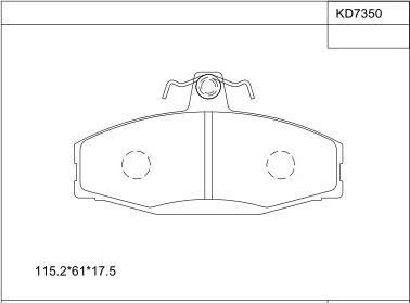 Asimco KD7350 - Kit pastiglie freno, Freno a disco autozon.pro