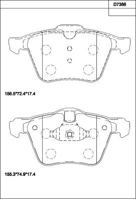 Asimco KD7366 - Kit pastiglie freno, Freno a disco autozon.pro