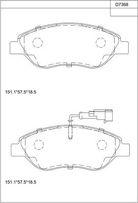 Asimco KD7368 - Kit pastiglie freno, Freno a disco autozon.pro