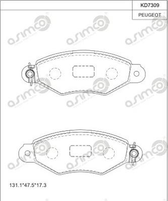 Asimco KD7309 - Kit pastiglie freno, Freno a disco autozon.pro