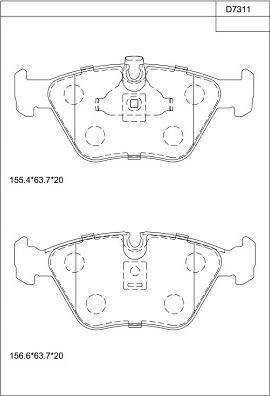 Asimco KD7311 - Kit pastiglie freno, Freno a disco autozon.pro