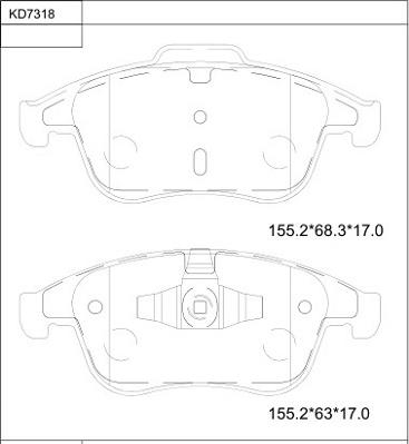 Asimco KD7318 - Kit pastiglie freno, Freno a disco autozon.pro