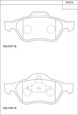 Asimco KD7313 - Kit pastiglie freno, Freno a disco autozon.pro