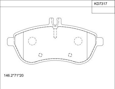 Asimco KD7317 - Kit pastiglie freno, Freno a disco autozon.pro