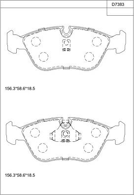 Asimco KD7383 - Kit pastiglie freno, Freno a disco autozon.pro