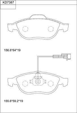 Asimco KD7387 - Kit pastiglie freno, Freno a disco autozon.pro