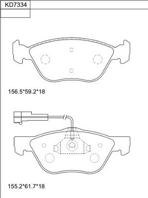 Asimco KD7334 - Kit pastiglie freno, Freno a disco autozon.pro