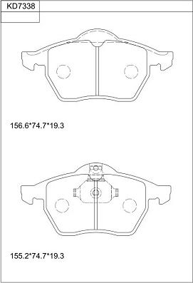 Asimco KD7338 - Kit pastiglie freno, Freno a disco autozon.pro