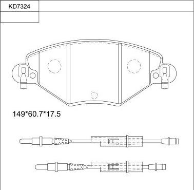 Asimco KD7324 - Kit pastiglie freno, Freno a disco autozon.pro