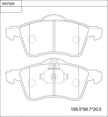 Asimco KD7325 - Kit pastiglie freno, Freno a disco autozon.pro