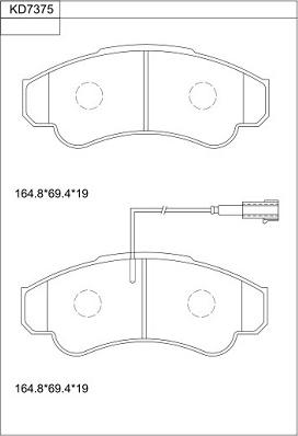 Asimco KD7375 - Kit pastiglie freno, Freno a disco autozon.pro