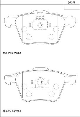 Asimco KD7377 - Kit pastiglie freno, Freno a disco autozon.pro