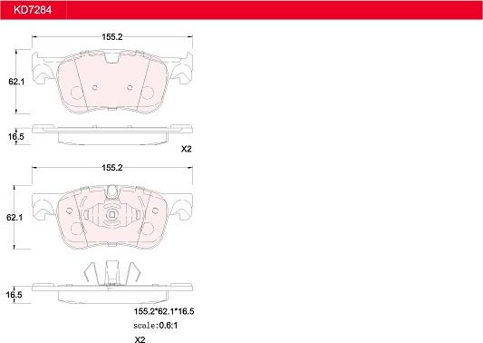 Asimco KD7284 - Kit pastiglie freno, Freno a disco autozon.pro