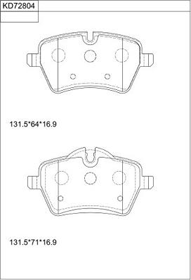 Asimco KD72804 - Kit pastiglie freno, Freno a disco autozon.pro