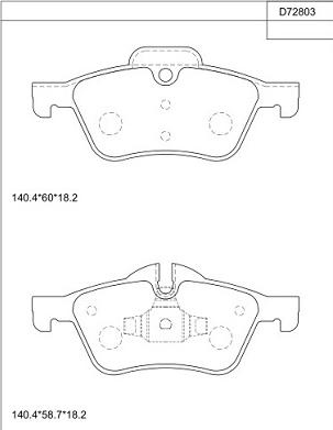 Asimco KD72803 - Kit pastiglie freno, Freno a disco autozon.pro