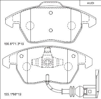 Asimco KD7791 - Kit pastiglie freno, Freno a disco autozon.pro