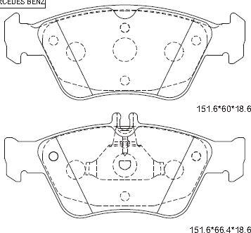 Asimco KD7746 - Kit pastiglie freno, Freno a disco autozon.pro