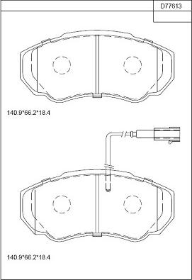 Asimco KD77613 - Kit pastiglie freno, Freno a disco autozon.pro