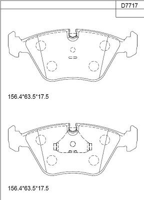 Asimco KD7717 - Kit pastiglie freno, Freno a disco autozon.pro