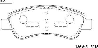 Asimco KD7734 - Kit pastiglie freno, Freno a disco autozon.pro