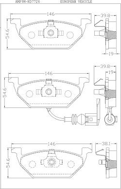 Asimco KD7726 - Kit pastiglie freno, Freno a disco autozon.pro