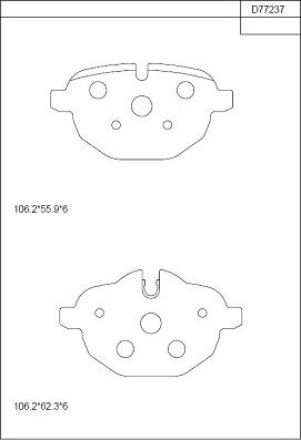 Asimco KD77237 - Kit pastiglie freno, Freno a disco autozon.pro